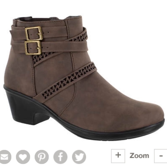 NWT Easy Street Denise sz 8.5 brown laser cut boot - Picture 2 of 9